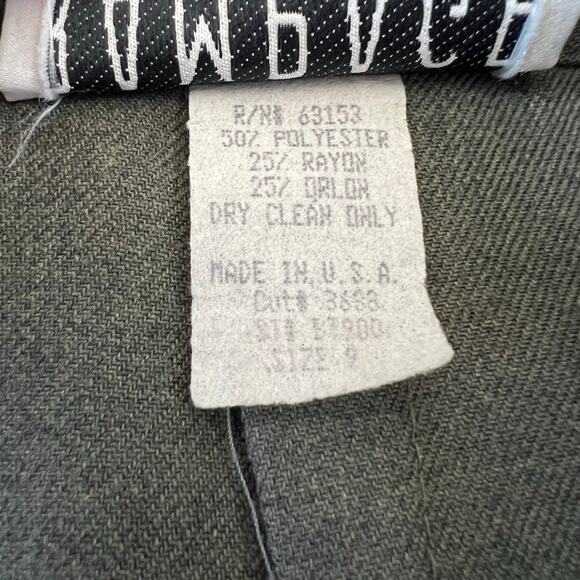 Vintage 90s Rampage Olive Green Mini Skirt Size 9 High Waist Made in USA - Picture 7 of 9